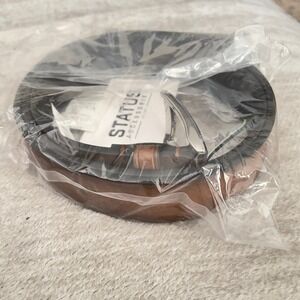 NWT Status Accessories Men's Medium Tan Leather Belt Size 38 Soft Silver Buckle